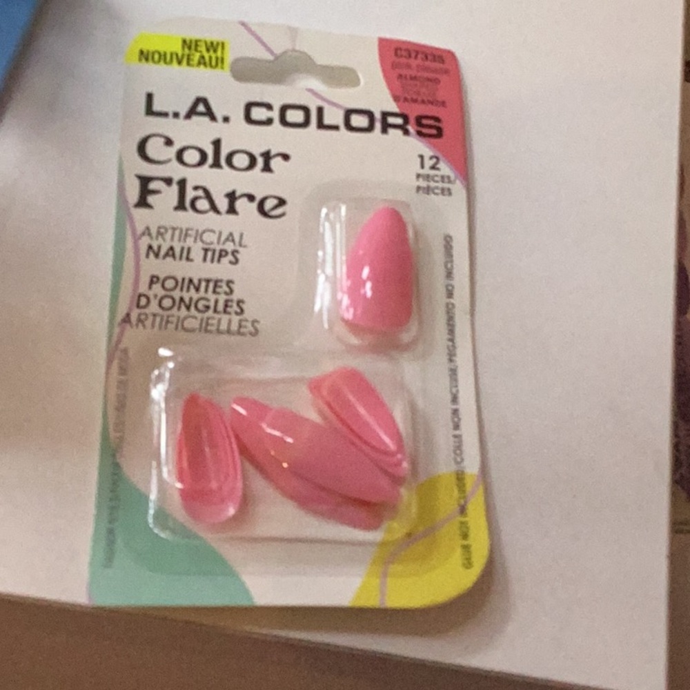 Pink fake nails